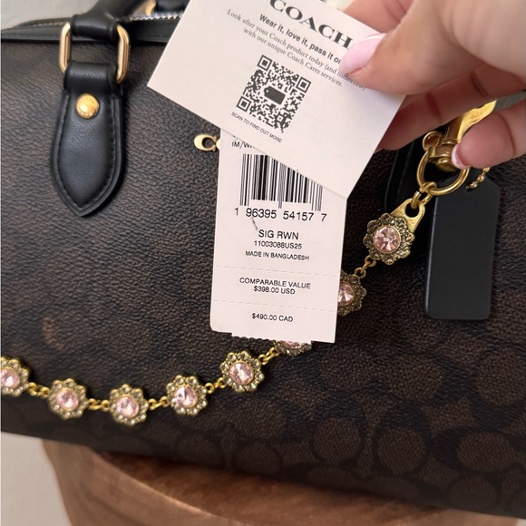 Coach Rowan Satchel Bag In Signature Canvas - Picture 9 of 10